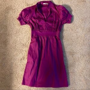 Short Sleeve Purple Dress